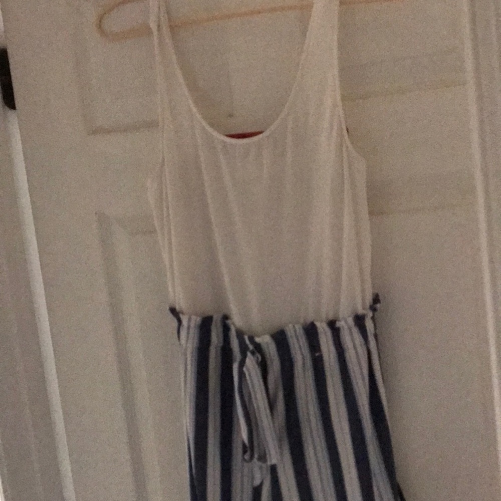 White and blue romper
